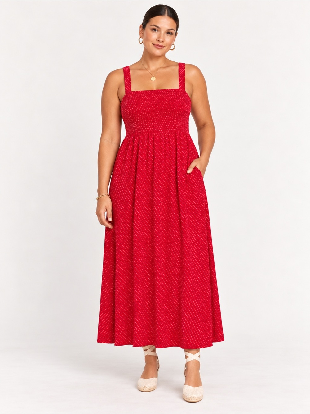 NWT | Pomander Place x Tuckernuck | Rare Geneva Square Neck Midi Dress - Size XL - Picture 1 of 8